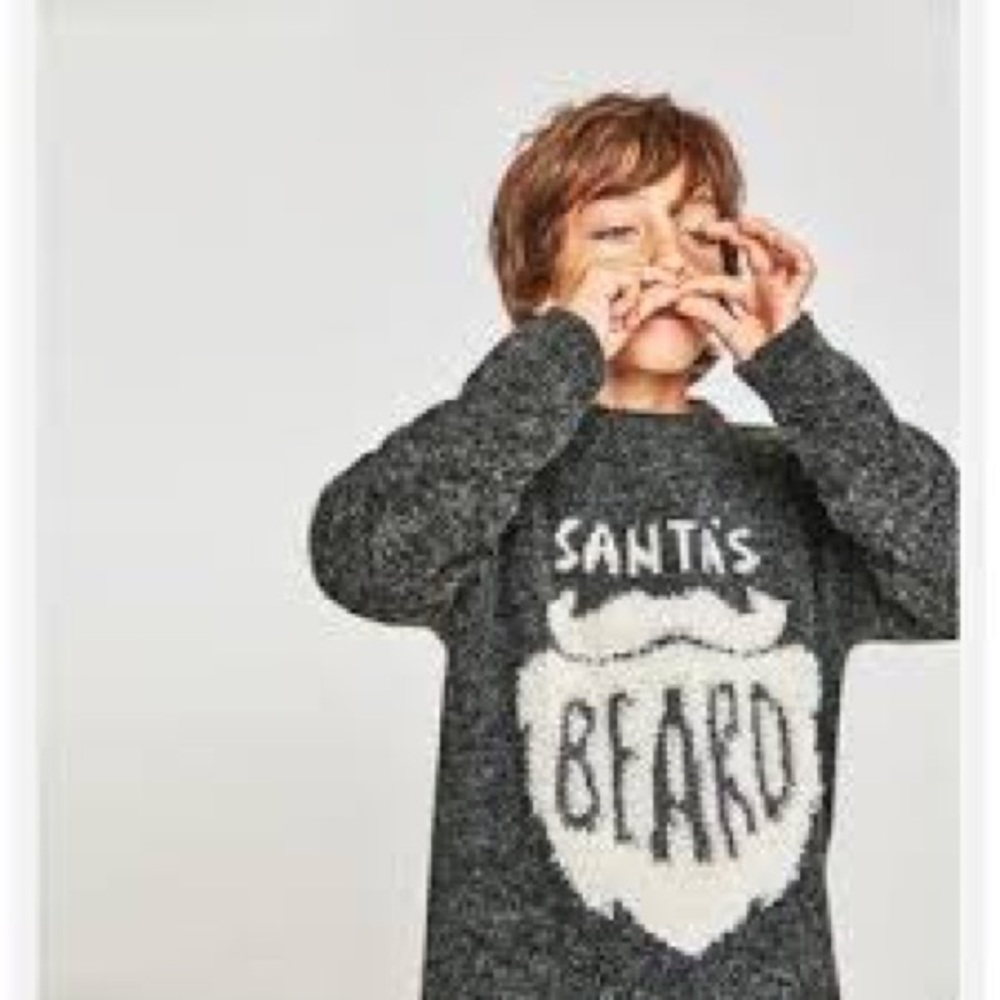 NWT Zara Christmas Santa’s Beard Holiday Sweater